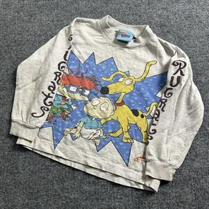 Vintage Nickelodeon Rugrats Shirt Youth 6-7 Gray 1996 Long Sleeve Graphic 90s